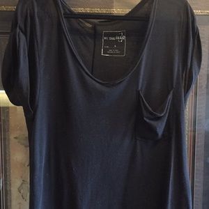 We The FREE Black Distressed Oversized T-Shirt